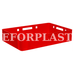 ETK6412 Plastik Et Kasası. Kırmızı et taşıma kasası 40x60x12 cm. Eforplast