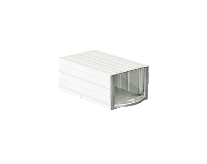 500-G Önü gümüş boyalı ve camlı şeffaf çekmeceli malzeme kutusu