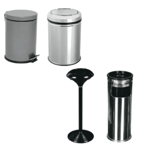 Metal iç mekan çöp kovaları