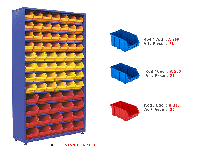 Stand6 raflı avadanlık standı. Eforplast
