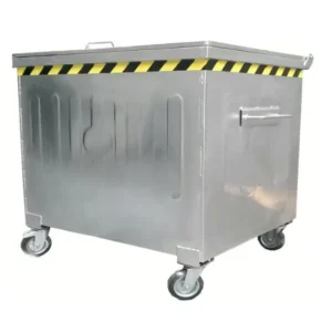 1100 litre galvaniz çöp konteyneri