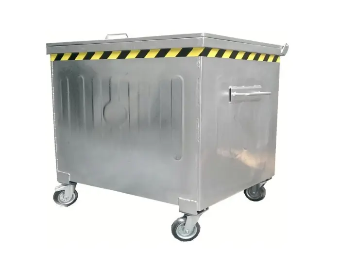 1100 litre galvaniz çöp konteyneri